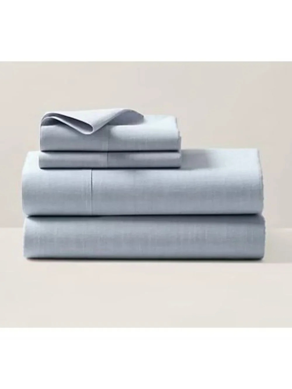 Ralph Lauren Workshirt Chambray Queen Flat Sheet Blue NEW